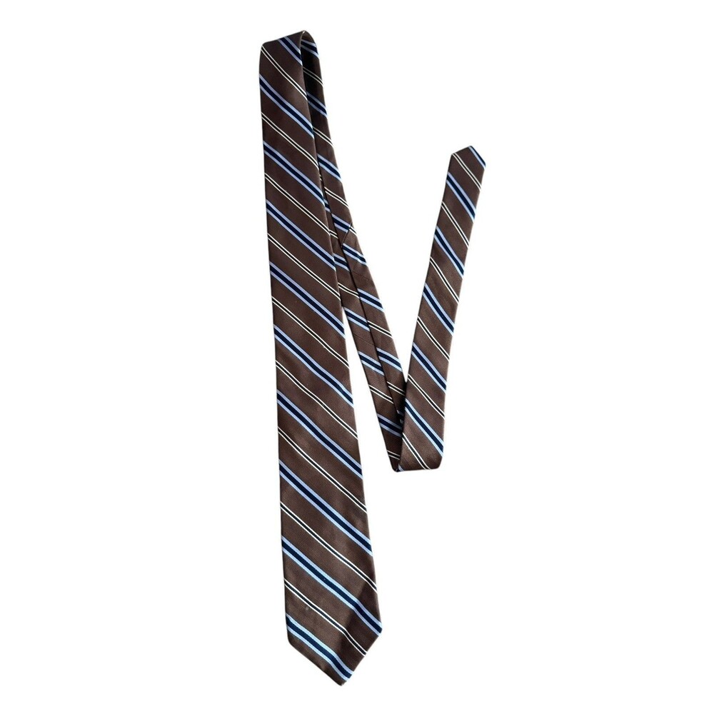 Bruno Piattelli Silk Tie Brown Multicolor Stripes Men Necktie